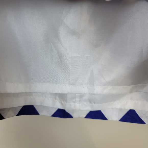 Kate Spade Blue/White Chevron Linen Skirt size 6 - Picture 3 of 7